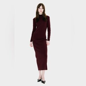 H&M Deep Burgundy Long Sleeve Sweater Dress
